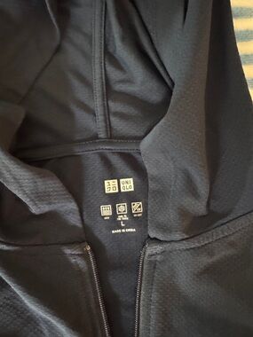 Uniqlo Navy Textured Hooded Zip Jacket